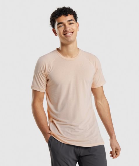 Men's Gymshark Studio Amplify T-Shirts Coral | CA 0N68AD